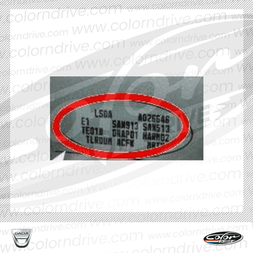 Exemple d'étiquette de code peinture DACIA 2